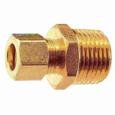 MIDWEST FASTENER 3/8" OD x 1/2MIP Brass Compression Pipe Connectors 2PK 34485